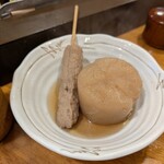 おでんの冨茂登 - つくねと大根