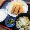 だるまや - 【季節メニュー】広島産大粒かき使用！かきフライセット（冷かけうどん）※ライスは川島町産「彩のかがやき」を使用