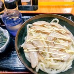 麺紡 - 豚トロネギ炙リャーうどんにマヨとわかめ追加