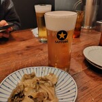 新潟 三宝亭 東京ラボ 中目黒店 - 生ビール 560円、ザーサイ 270円