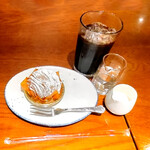 グリルキャピタル東洋亭 - 「デザートBセット」に+110円で「モンブラン」、46円でアイスコーヒー