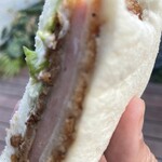 サンドイッチ専門店 ポポー - ハムカツのハムの厚さにびっくり‼️