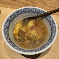 明けましておめでとうございます - 安堵芋とイチジク天ぷらのそぼろ餡掛け