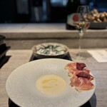 麻布料理店 Tokyo Wagyu Steak - 鳴門金時のヴィシソワーズと生ハム