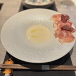 麻布料理店 Tokyo Wagyu Steak - 鳴門金時のヴィシソワーズと生ハム