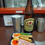 鶏paitan 心麦 - トッピング２種＋サービスで赤星