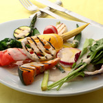 Grilled seasonal vegetables with Piedmontese anchovy sauce