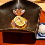 銀座 しのはら - 牡丹海老のブランデー醤油漬け