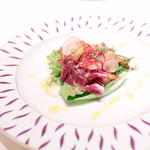 カランドリエ - ホタテの貝柱と長野県産色々なキノコを使用した前菜 '14 11月上旬