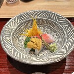日本料理うしお - ニの刺　金目鯛　青蜊烏賊　うに
