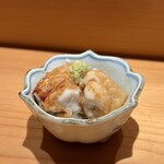 鮨 つぼみ - 白子丼 白子は軽く炙り出汁のあんかけ