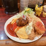 洋食 夢たまご - 大人のお子様ランチ　1,780円(税込)   ※オムライスと揚げ物、どちらも見える角度で