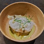 Aspirant - .....⑧野辺地カブ　蕪の葉のソース　卵白.....
