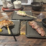 母屋食堂　一炭もんめ - 手羽先 ＆ ささみわさび ＆ レバー  (全て塩)