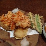 蕎麦ひら井 - 桜海老と野菜の天婦羅