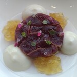 フィリップ・ミル 東京 - 鮪のグリエ　フヌイユ　林檎　トマトのジュレと泡