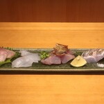 カンパチ、ヤガラ、鰺、太刀魚炙り