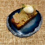 Yd'or - 久保寺農園の薩摩芋のミルフィーユ 甘海老のタルタル