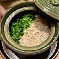 和 のぎ - かにと青菜の土鍋ご飯