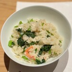 和 のぎ - かにと青菜の土鍋ご飯