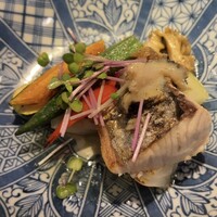 鉄板焼　一如 - 旬の鮮魚と刻み鮑のレモンソース！