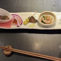 鉄板焼　一如 - 前菜の盛合せ！