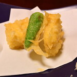 御湯宿 中屋 - 油物：とうもろこし餅、青唐