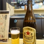 寿司・うなぎ 羽子吾 - ビール中瓶 赤星
