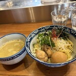 麺や 佐市 - 牡蠣・つけ麺＋味付玉子（950円＋120円）