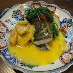 炭火と酒と肴 七福八郎 - サワラ、カブ、蛤も　ソースたくさん絡めて☺️