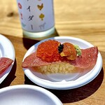 ゑびや商人館 牛寿司屋台 - 『霜降り』3種のせ