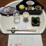 湯之島館 - メニューと食前酒・先付・前菜