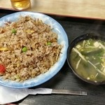 住吉食堂 - 焼きめし６００円+大盛り１２０円と味噌汁１５０円　計８７０円也≪2014年11月≫