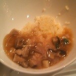 花閒 - 美山産平飼い玉子の炒飯と丹波あじわいどりと干し貝柱のあんかけ