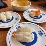 無添 くら寿司 - 料理写真:生エビ、やりいか、赤貝