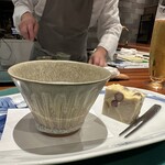 Refugeforestiere 五島 - 202510アミューズ・・里芋とムカゴのテリーヌ、里芋のポタージュ