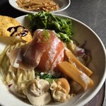 麺や くろえもん - 帆立と丸ごとトマトのメラ―ジュ（￥１７００）