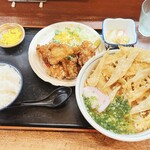 うどん豊前屋 官べえ - うどん定食➕ごぼう天
