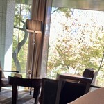 京王プラザホテル - 逆光になってしまっが紅葉も綺麗な席