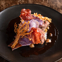 青森県産津軽鴨 炭火焼き きのこのソテー＆ ポルチーニソース　2980円（3938円）