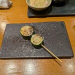 もつやき 松井 - 串焼き3本目（ズッキーニ）