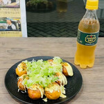 かんすけ - たこ焼き9個810円(一味マヨ)＋ねぎトッピング54円＋ジンジャエール250円＝合計1,114円