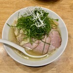 中華そば ココカラサキゑ - 塩丸鶏+九条ネギ&ワンタン 1500円