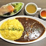 Cafe nomado - 料理写真:ハヤシライス ライトランチ（ふわとろたまごトッピング・雑穀米特盛）