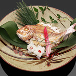 Salt-grilled flower sea bream