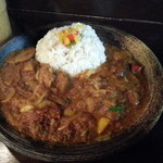 Mikazuki Curry SAMURAI.原点 - スパイシーラムカレー辛口（８８０円）ライスＬ300ｇ。２００円割引使用