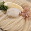 自家製うどん さんたく - 醤油うどん、の醤油をかける前。麺がサイコーすぎて、半分は麺だけで頂いてしまいました。