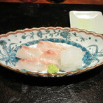 草庵 鍋島 - 造り①白星笛鯛と障泥烏賊