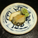 草庵 鍋島 - 鮑の揚物、万願寺唐辛子(京都)