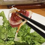 葛西 彦酉 - 馬刺し。味噌ダレも美味しい。